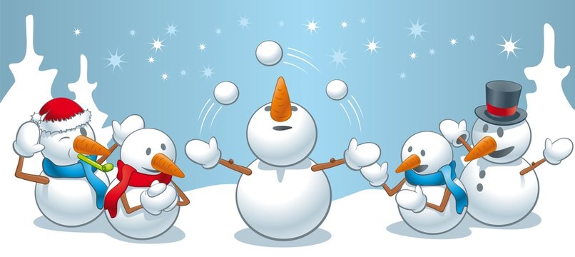 Snowman juggles
