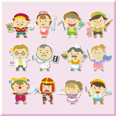 Illustration of jobs of the world