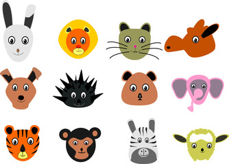The fanny cartoon animals vector set