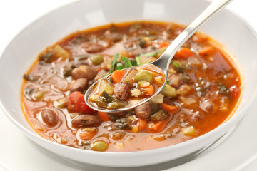 homemade minestrone soup, italian cuisine
