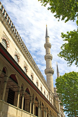 Fototapeta na wymiar Minaret of the Blue mosque