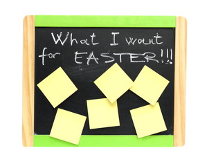 easter concept on blackboard