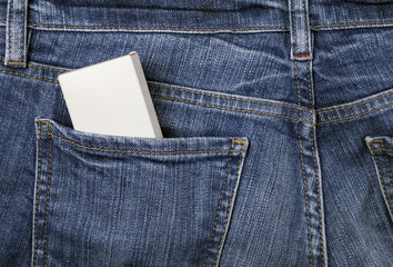 Box in the jeans pocket