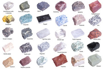 Mineral stones isolated