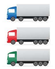 Fototapeta premium set of colorful heavy truck