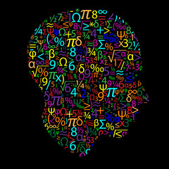 head with numbers, vector