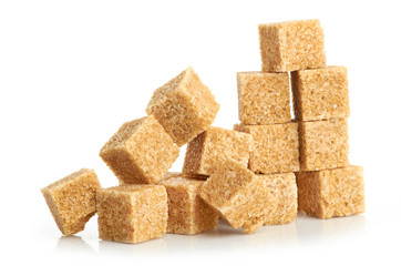 Brown cane sugar cubes
