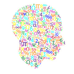 head with numbers, vector