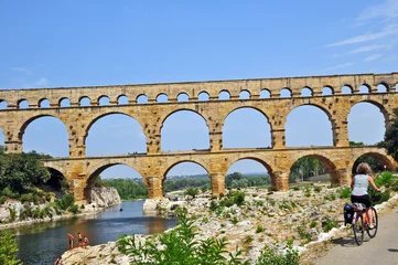 Papier Peint photo autocollant Pont du Gard Pont du Gard, Languedoc Roussillon, France