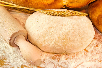 Dough and rolling pin