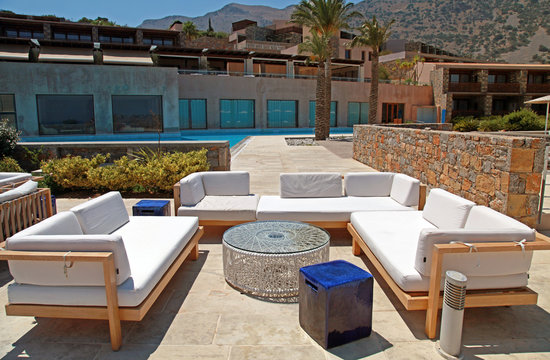 outdoor furniture in summer resort(Greece)