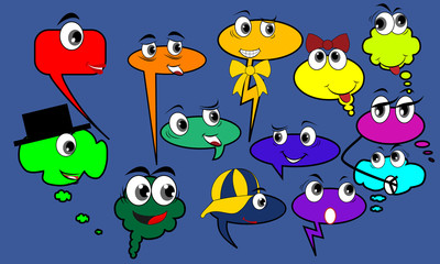 bubble characters - social network, vector