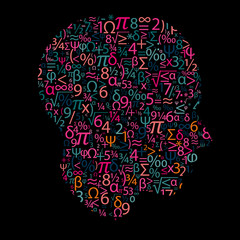 head with numbers, vector