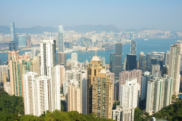 Fototapeta na wymiar China, Hong Kong cityscape from the Peak