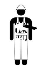 construction worker with tools , vector