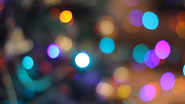 Colorful bokeh of christmas lights