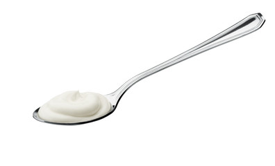 yogurt on spoon