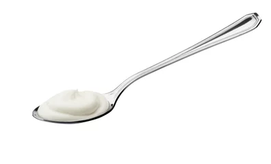 Foto op Plexiglas anti-reflex yogurt on spoon © Okea