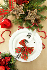 beautiful christmas setting, close up