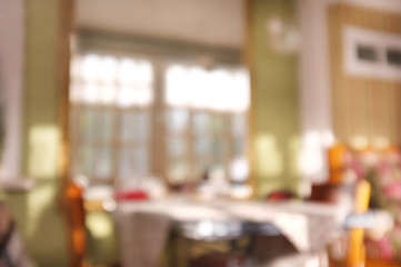 Interior of cafe, background