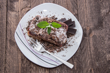 Piece of Chocolate Cake on a plate