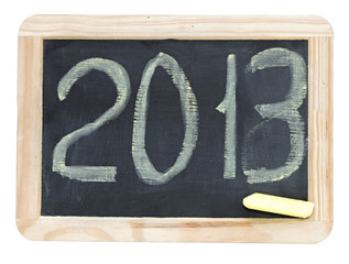 2013 written on a small chalkboard