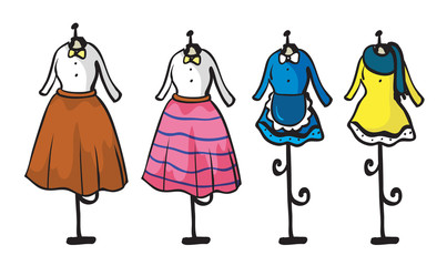 Display of various garments