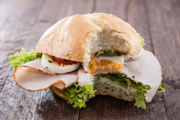 Chicken Sandwich on wood