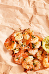 shrimps with lime and parsley