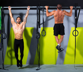 Crossfit toes to bar men pull-ups 2 bars workout