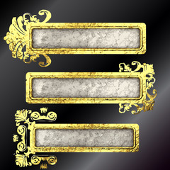 vector golden frames set