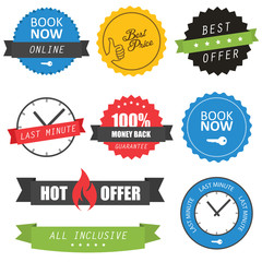 Set of labels and badges for hotels