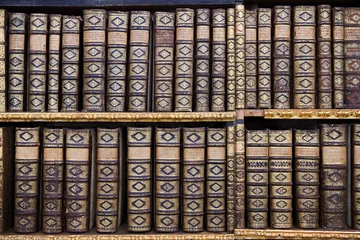  Oude boeken in de bibliotheek van Stift Melk, Oostenrijk. © jorisvo