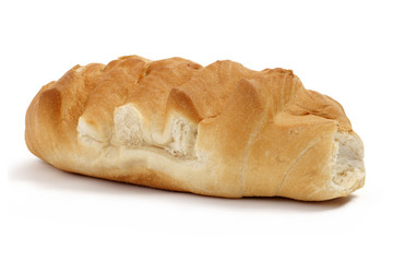 single bread on a white background
