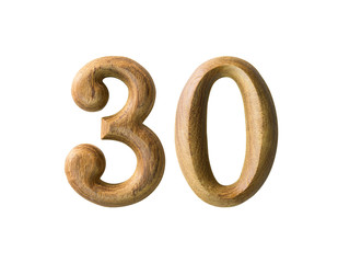 Wooden numeric 30