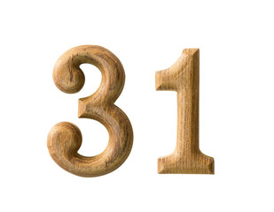 Wooden numeric 31