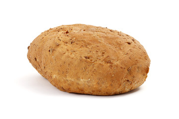 single bread on a white background