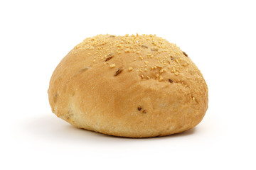 single bread on a white background