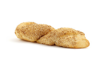 single bread on a white background