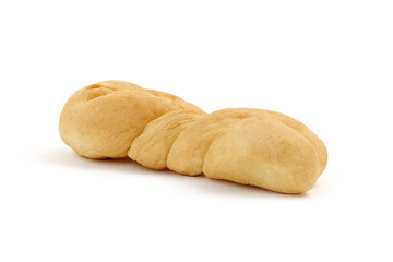 single bread on a white background
