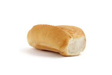 single bread on a white background