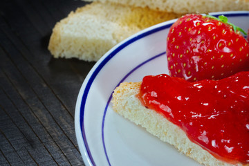 Toast with strawberry jelly