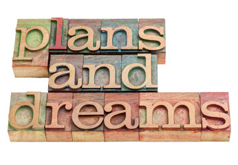 plans and dreams in wood type