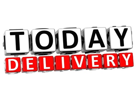 3D Today Delivery Button Click Here Block Text