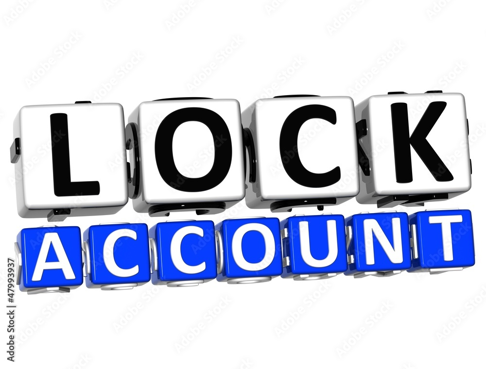 Aufkleber 3d lock account button click here block text