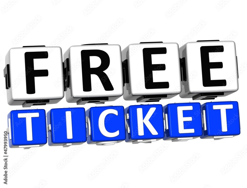 Poster 3d free ticket button click here block text
