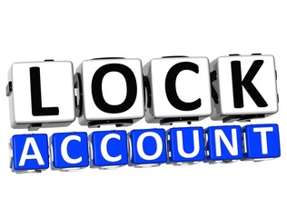 3D Lock Account Button Click Here Block Text