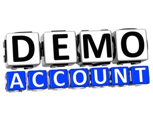 3D Demo Account Button Click Here Block Text