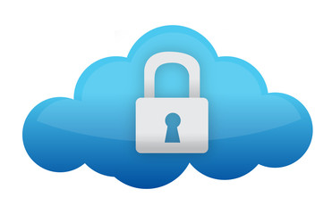 cloud and padlock symbols