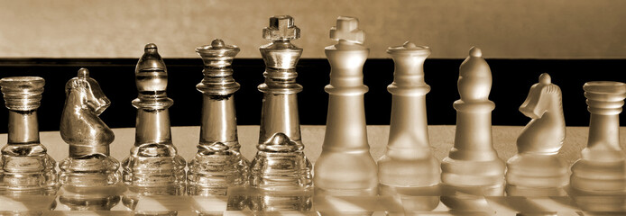 Chess Pieces business concept series: strategy, merger, win.